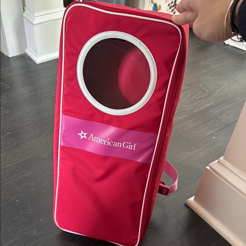 American Girl Pink and Red Doll Carrier
